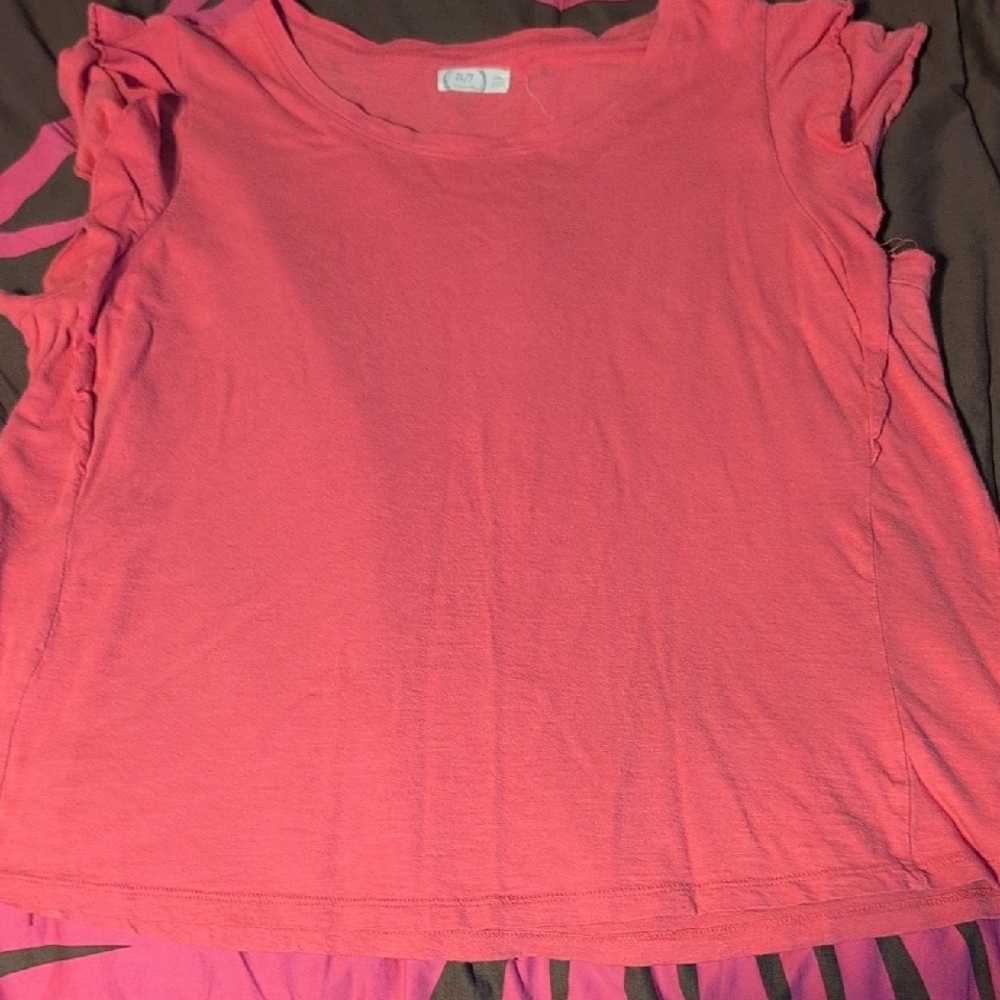 Pink Ruffle Sleeve Top